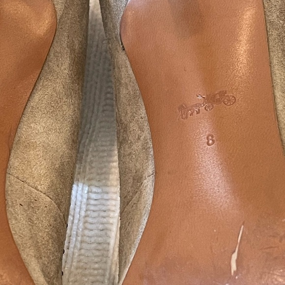 Coach Suede & Leather Embellished Waverly Pumps Gray Size 8 - Picture 13 of 15